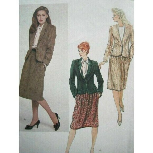 Sewing Pattern Vogue 8106 Misses Jacket & Skirt Size 12 (Bust 34) Vintage Uncut - Picture 2 of 7